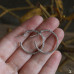Серебряные серьги-полукольца большие “Омела” с фактурой веточки омелы