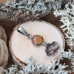Кулон из нейзильбера "Древесный гриб" с белемнитом