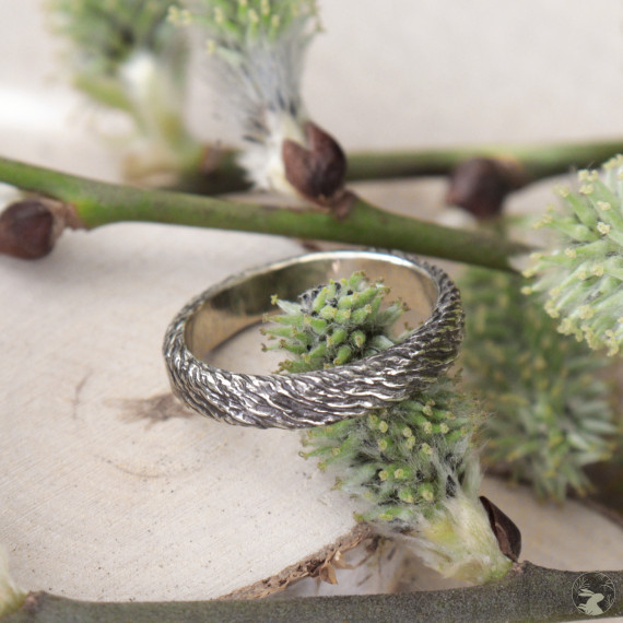 Фактурное кольцо из нейзильбера “Лесное сокровище”