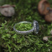 Серебряное кольцо с зеленовато-голубым лабрадором и фактурой "Лунная поверхность"