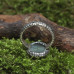 Серебряное кольцо с зеленым лабрадором и фактурой "Лунная поверхность" размер 18.5