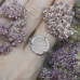 Серебряное кольцо с розовым кварцем и фактурой "Лунная поверхность"
