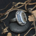 Серебряное кольцо "Кора магического древа" с глазковым агатом