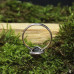 Серебряное кольцо с капелькой-лабрадором и фактурой древесной коры