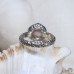 Серебряное фактурное кольцо с родохрозитом