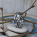 Серебряное кольцо "Три веточки" с лунными камнями
