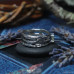 Серебряное кольцо "Три веточки" с граненым эфиопским опалом и лунными камнями