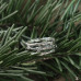 Серебряное кольцо “Три веточки с каплями росы”